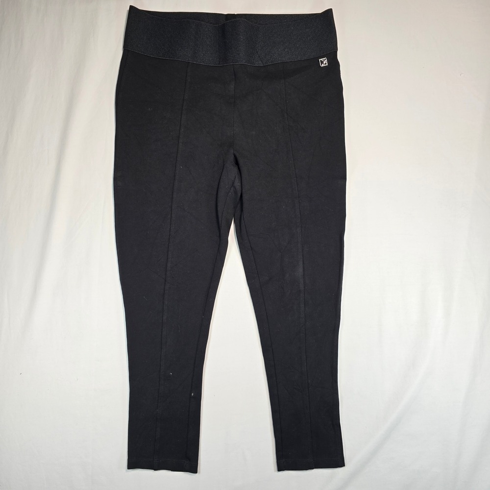 Calvin Klein Womens Black Seamed Pull On Leggings High Rise Ankle Pants XL